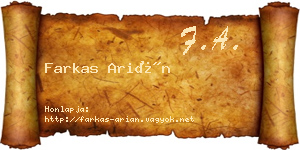 Farkas Arián névjegykártya